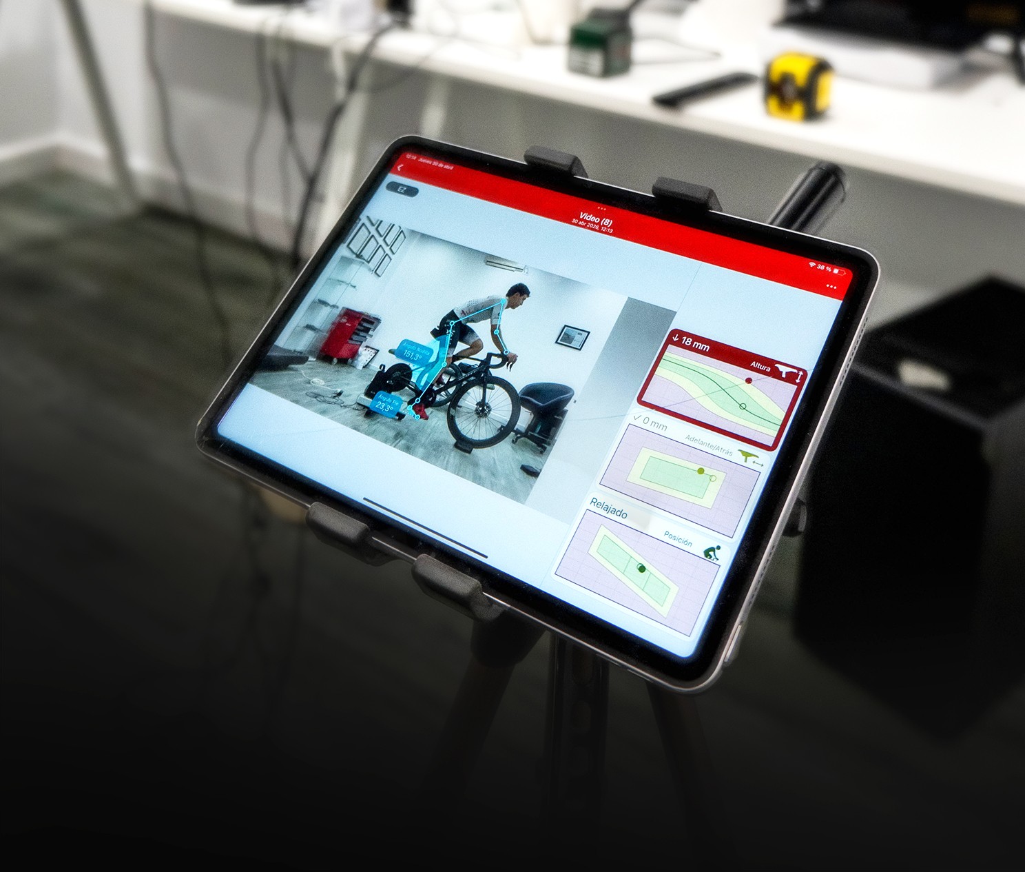 Estudio biomecánico de ciclismo en tablet